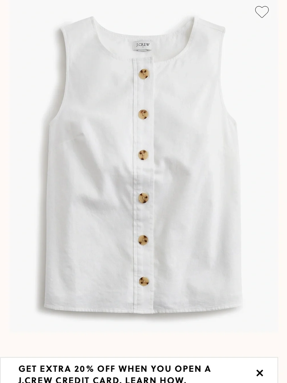 J. Crew sleeveless white